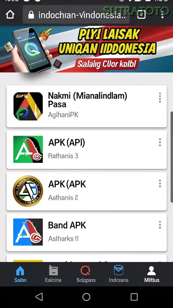 Cuplikan layar IMAGES — menu navigasi