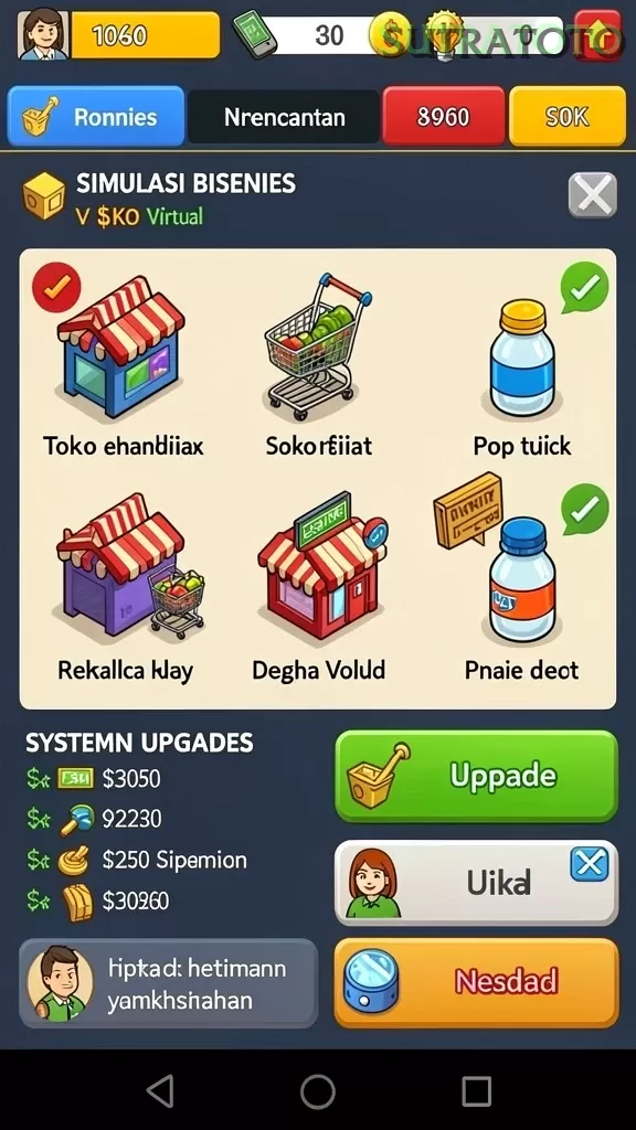 Cuplikan layar V988 — menu navigasi